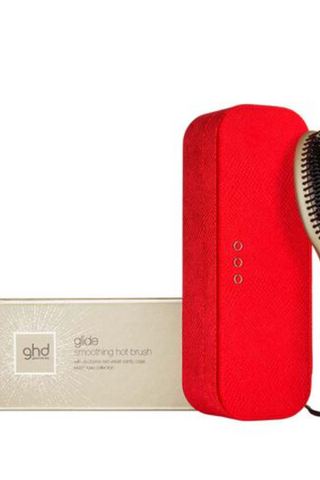 glide™ hair straightening brush in champagne gold