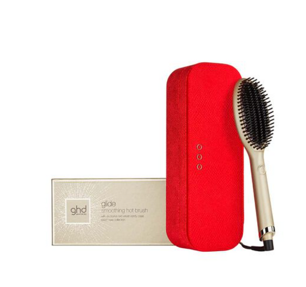 glide™ hair straightening brush in champagne gold