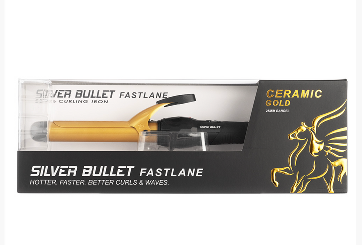 Silver Bullet Fastlane Ceramic Gold Curling Iron 32mm