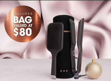 NEW GHD SCULPT INTERACTIVE HAIR STRAIGHTENER FESTIVE GIFT SET IN BLACK