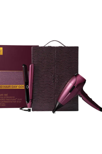 GHD Delux set chronos professional HD Motion-responsive styler, helios professional hair dryer