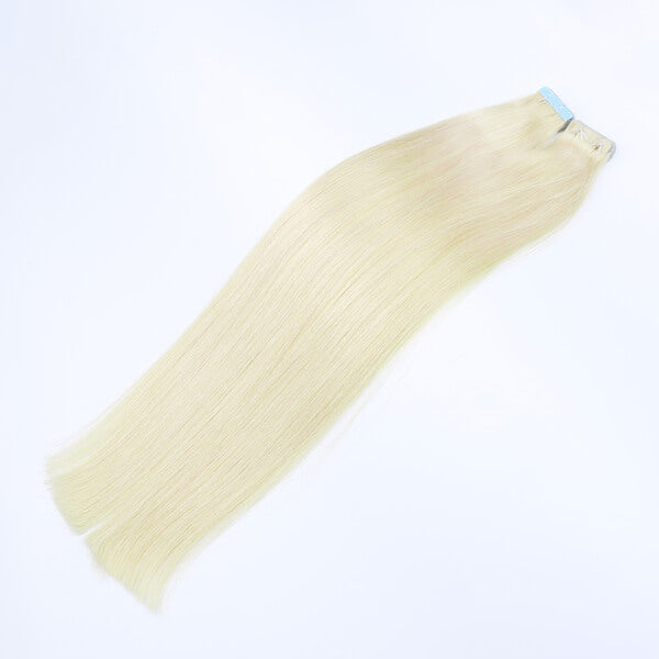 #60 Platinum Icy Blonde Tape-In Hair Extensions