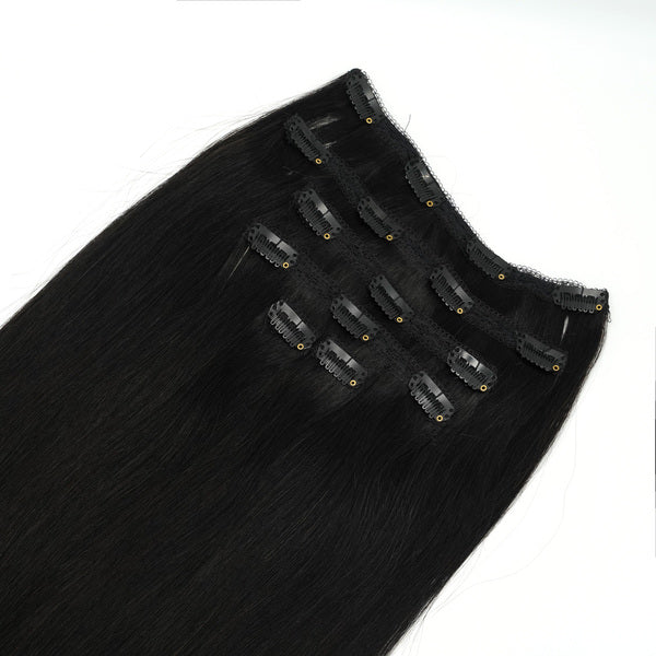 #1A Darkest Brown/Black Clip-In Hair Extensions