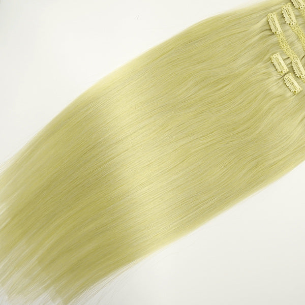 #60 Platinum Icy Blonde Clip-In Hair Extensions