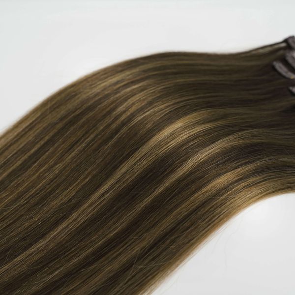#DU 3 Tone Brown Clip-In Hair Extensions